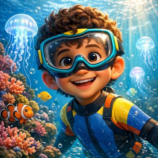 Diver Under the Ocean